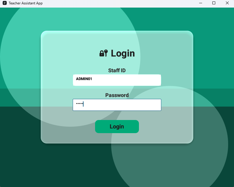 Administrator Login Screen