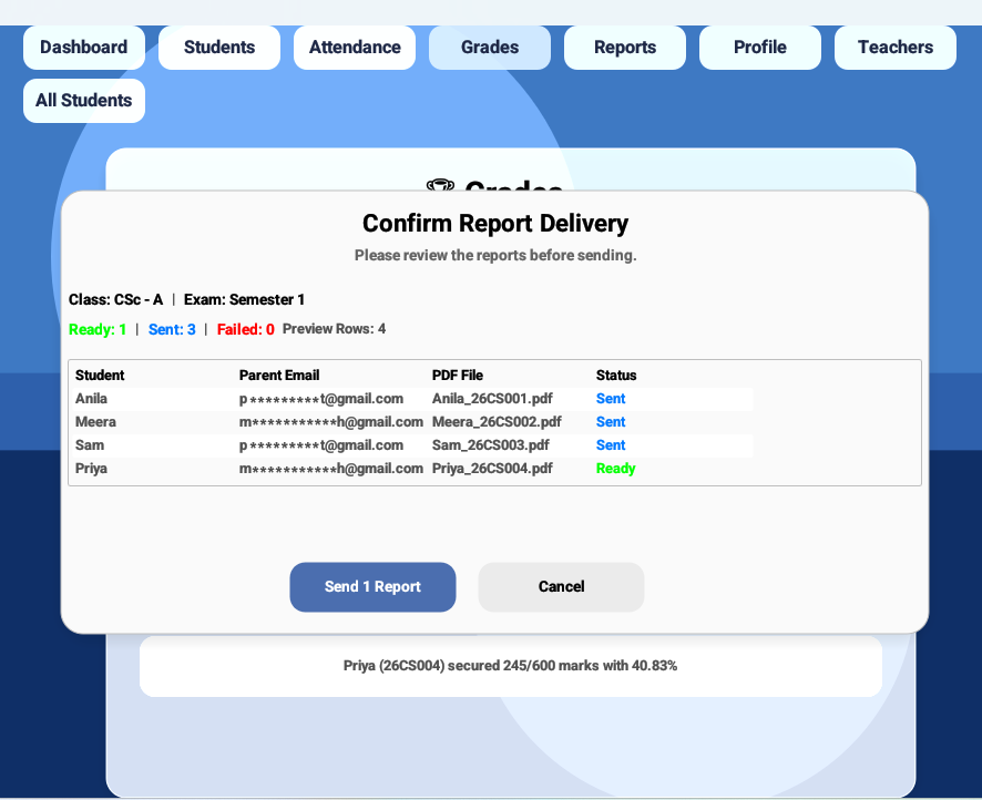 Updated report delivery preview