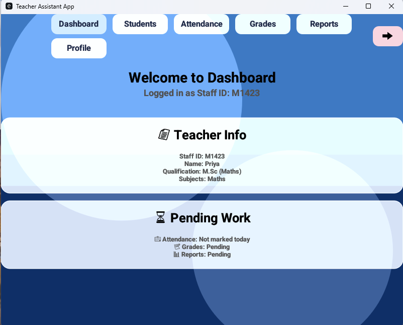 Teacher Dashboard